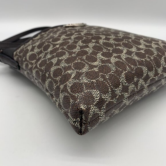 Coach Signature NS Brown Coated Canvas Swingpack Crossbody Bag F1405-52400 - Picture 6 of 12